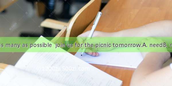 We hope that as many as possible  join us for the picnic tomorrow.A. needB. mustC. should