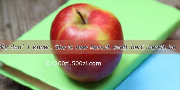 We don’t know . She is new here.A. sheB. herC. hersD. he