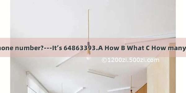 is your telephone number?---It’s 64863393.A How B What C How many D What color