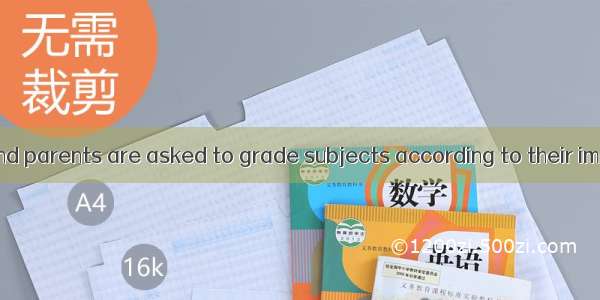 When students and parents are asked to grade subjects according to their importance  the a