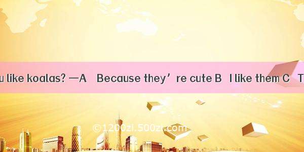 — Why do you like koalas? —A ． Because they’re cute B． I like them C． Thank you