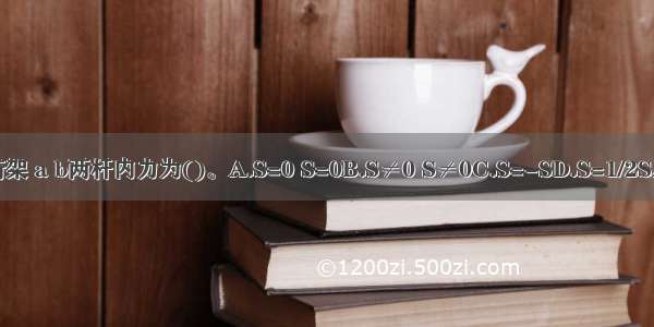 图示桁架 a b两杆内力为()。A.S=0 S=0B.S≠0 S≠0C.S=-SD.S=1/2SABCD