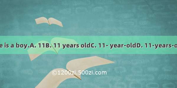 He is a boy.A. 11B. 11 years oldC. 11- year-oldD. 11-years-old