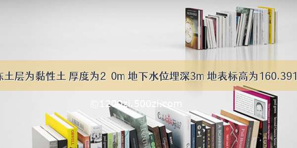 某季节性冻土层为黏性土 厚度为2．0m 地下水位埋深3m 地表标高为160.391m 已测得