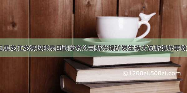 11月21日黑龙江龙煤控股集团鹤岗分公司新兴煤矿发生特大瓦斯爆炸事故 震惊全国