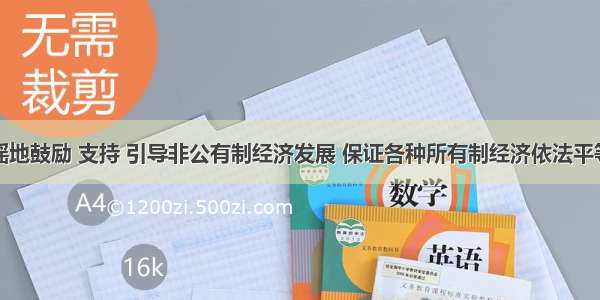 要毫不动摇地鼓励 支持 引导非公有制经济发展 保证各种所有制经济依法平等使用生产