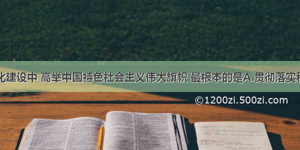 单选题在文化建设中 高举中国特色社会主义伟大旗帜 最根本的是A.贯彻落实科学发展观B.