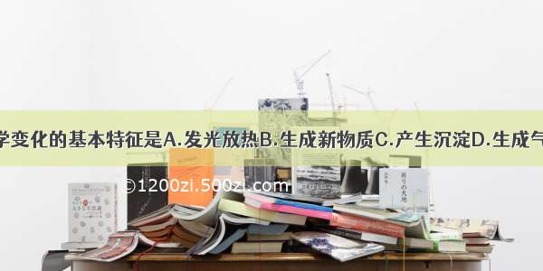 化学变化的基本特征是A.发光放热B.生成新物质C.产生沉淀D.生成气体