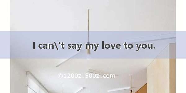 I can\'t say my love to you.