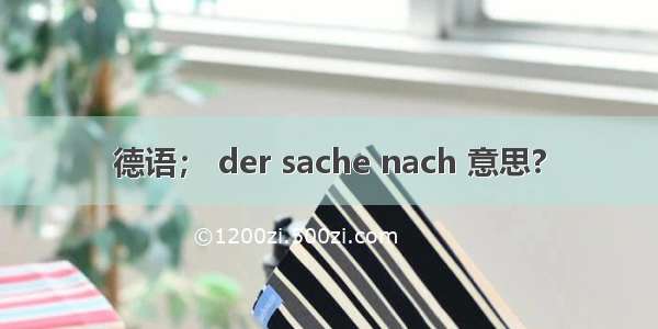 德语； der sache nach 意思?