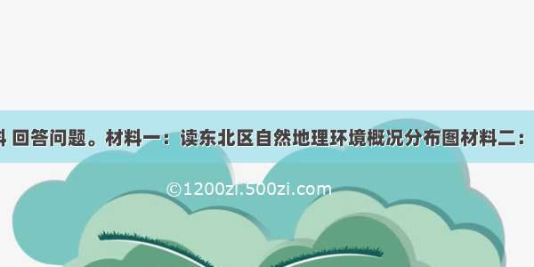 阅读下列材料 回答问题。材料一：读东北区自然地理环境概况分布图材料二：1980年和20