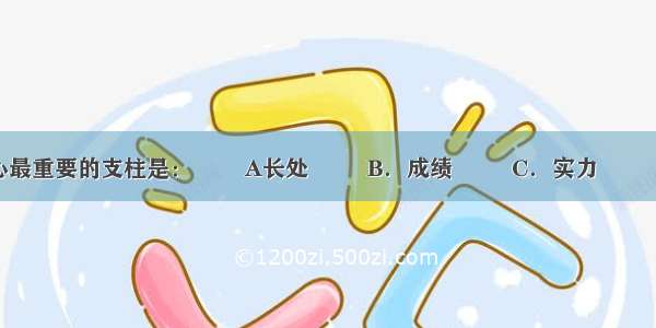 支撑信心最重要的支柱是：        A长处         B．成绩         C．实力         D．自尊