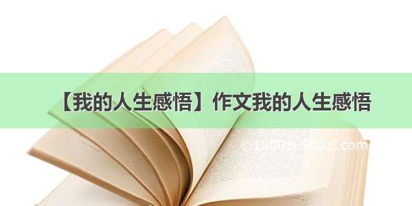 【我的人生感悟】作文我的人生感悟