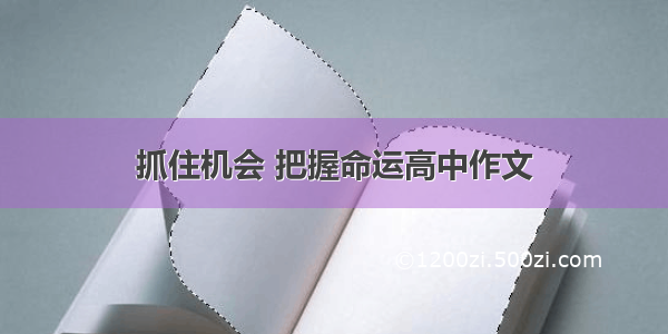 抓住机会 把握命运高中作文