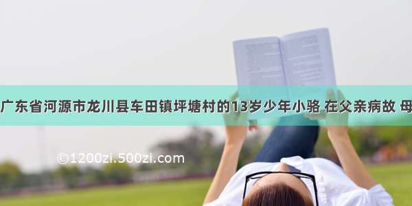 解答题家住广东省河源市龙川县车田镇坪塘村的13岁少年小骆 在父亲病故 母亲查出恶性