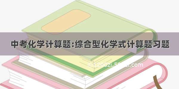 中考化学计算题:综合型化学式计算题习题