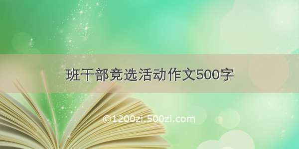 班干部竞选活动作文500字