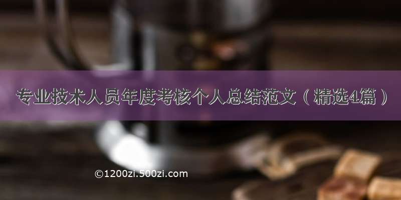 专业技术人员年度考核个人总结范文（精选4篇）